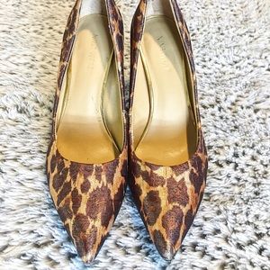 Shiny Leopard Nine West Pumps